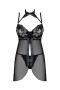 Naktinukai Elizenes Babydoll Czarna + stringi GRATIS!