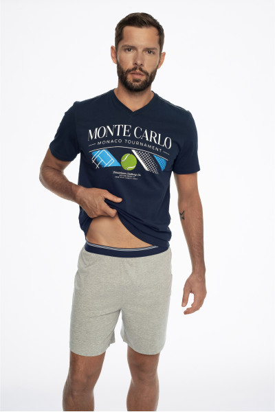Pižama Court 41281-59X Granatowo-Szara