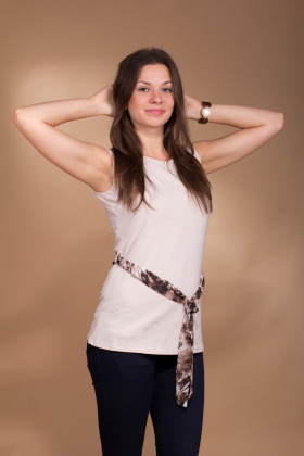 Palaidinė Lucinda 3980 Beige kaip foto - Palaidinės trumpomis rankovėm
