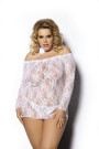 Seksualūs Naktinukai Cobayo + Stringai Dovanų! Balta - Plus Size
