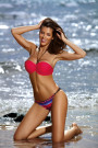 Maudymukas Angela Shock Red su dvigubu push up efektu - Dviejų dalių m
