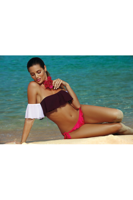Maudymosi liemenėlė (Topas) Grace Vigneto-Bianco - BANDEAU modeliai