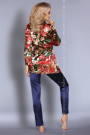 Atlasinis chalatas + kelnės Frida Secret Garden Collection Raudona su 
