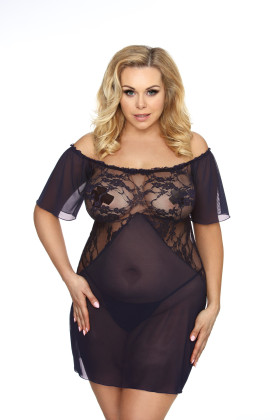 Naktinukai Venea + stringai Mėlyna tamsiai - Plus Size