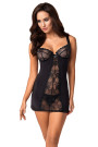 Naktinukai Heartina Chemise + siaurikės! Juoda - Seksualūs Naktinukai