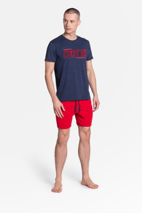 Pižama Oxford 38285-59X blue Mėlyna tamsi su raudona - Vyriškos Pižamo