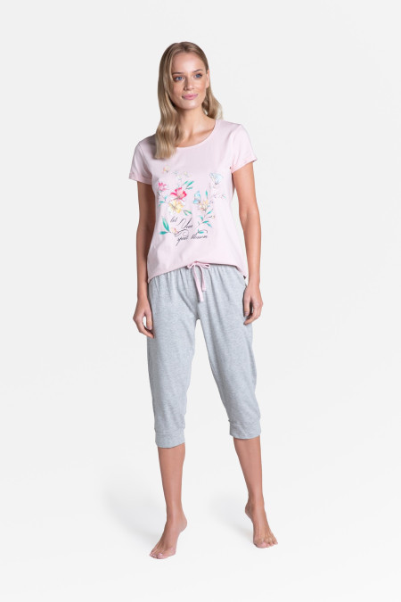 Pižama Tamia Long 38889-03X Light Rose-Grey Rožinė šv. su pilka - Piža