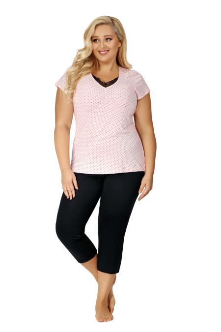 Pižama Alice 3/4 Plus Pink Rožinė - Pižamos moterims