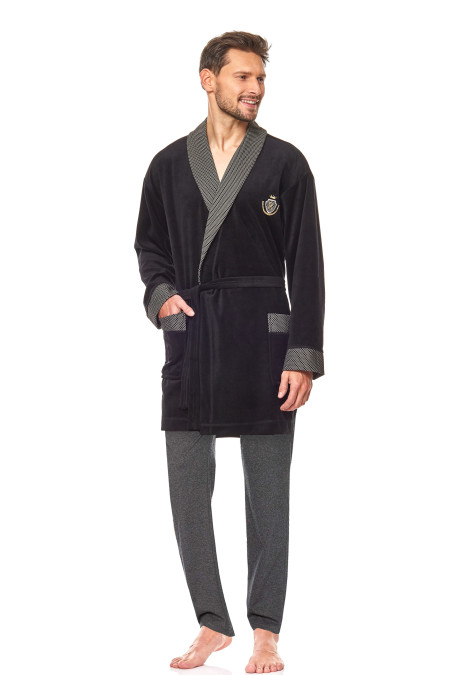 Chalatas 9101 BJ Black Juoda - Chalatai Vyrams