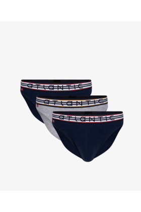 Kelnaitės 3MP-095 3-pack Navy Blue, Melnaze Grey, Navy Blue Mėlyna su 