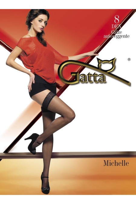 Kojinės iki pusės šlaunų Gatta Michelle 4 Visione (šviesi smėlio) - Il