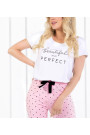 Pižama Flawless White-Pink - Pižamos moterims