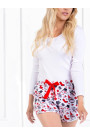Pižama Joy White-Red - Pižamos moterims
