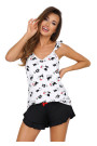 Pižama Cats Top 1/2 White-Black - Pižamos moterims