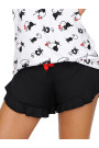 Pižama Cats Top 1/2 White-Black - Pižamos moterims