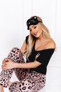 Pižama Cathy Black-Pink - Pižamos moterims