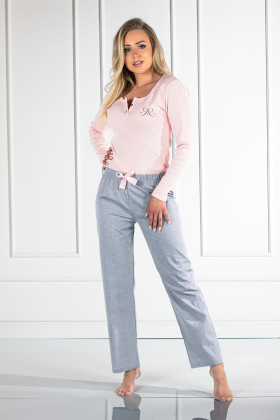 Pižama Linda Pink-Grey Pink-Grey - Pižamos moterims