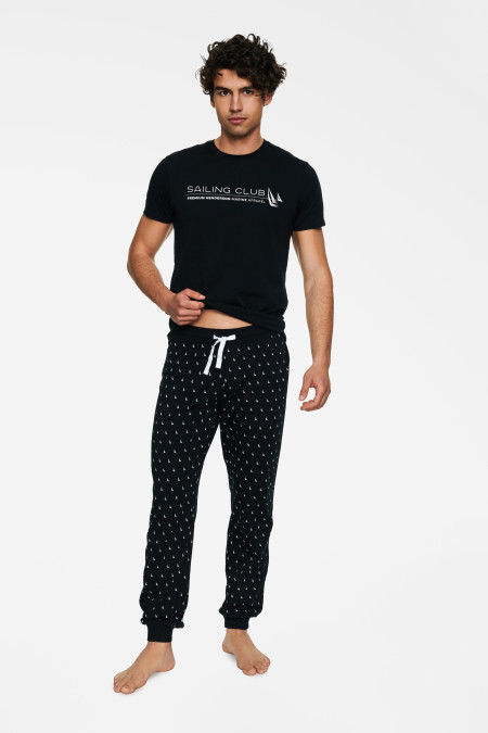 Pižama Pirate 39740-99X Juoda su balta - Vyriškos Pižamos
