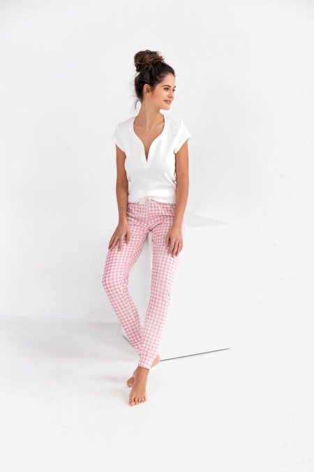 Pižama Anastasia Ecru-Pink - Pižamos moterims