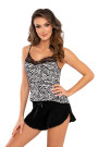 Pižama Zebra Top 1/2 Black - Pižamos moterims