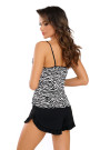 Pižama Zebra Top 1/2 Black - Pižamos moterims