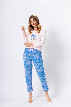 Pižama Bianka 1378 pink blue - Pižamos moterims