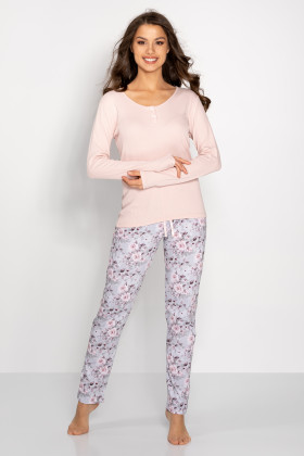 Pižama Margarita Pink-Grey - Pižamos moterims