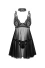 Naktinukai Donarella babydoll + stringi Juoda - Seksualūs Naktinukai