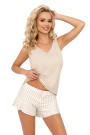 Pižama Marina 1/2 Top Beige Smėlio - Pižamos moterims