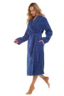 Medvilninis Chalatas Cotton Long 2408 Navy - Chalatai