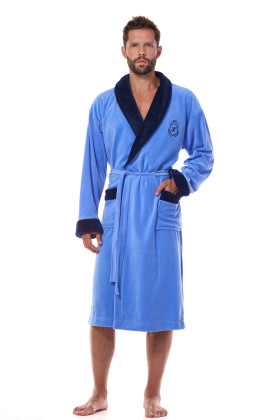 Chalatas Diego Long 2458 Blue Mėlyna (blue) - Chalatai Vyrams