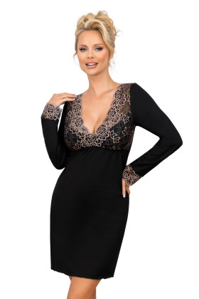 Naktiniai marškiniai Emma Long Black Juoda - Naktinukai