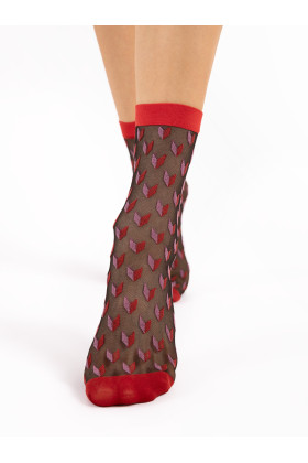 Kojinės Dizzy 20 Den Red-Black - Kojinės