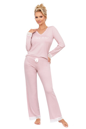 Pižama Simply Long Powder Pink - Pižamos moterims