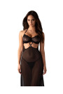 Naktiniai marškiniai Iliosa chemise + stringai dovanų! Juoda - Naktinu