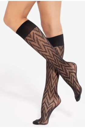 Kojinės iki kelių Trendy Line 14 20 Den Juoda - Puskojinės