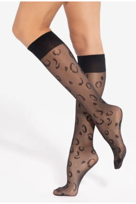 Kojinės iki kelių Trendy Line 15 20 Den Juoda - Puskojinės