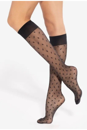 Kojinės iki kelių Trendy Line 18 20 Den Juoda - Puskojinės